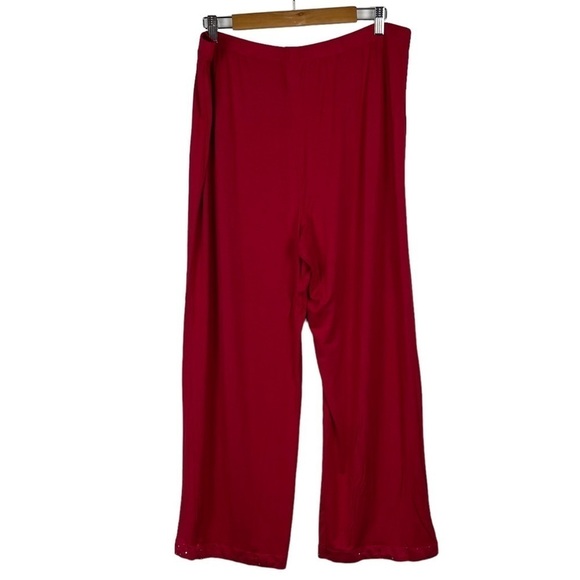 RHONDA SHEAR SHIMMER RED COZY HOLIDAY MATCHING PAJAMA PJ SET - Picture 7 of 15